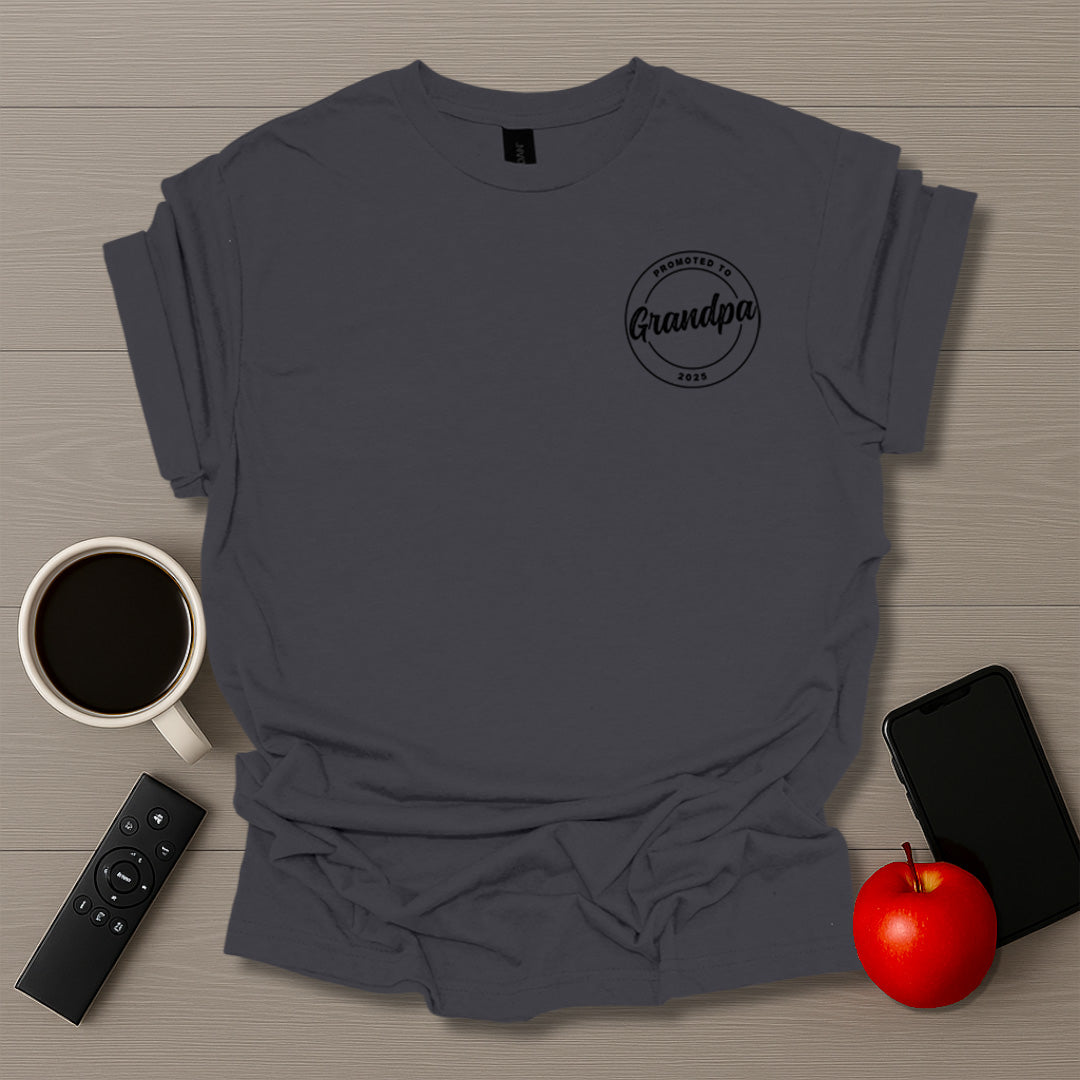 Promoted to Grandpa Badge T-Shirt
