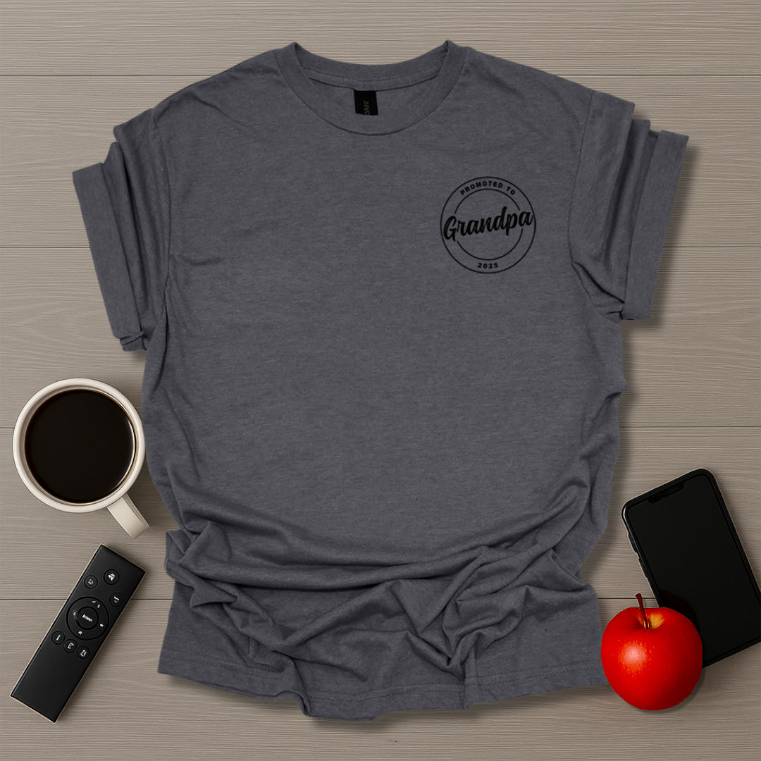 Promoted to Grandpa Badge T-Shirt