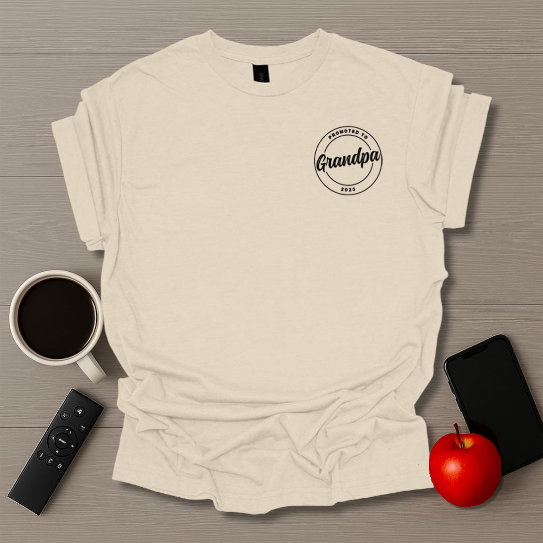 Promoted to Grandpa Badge T-Shirt