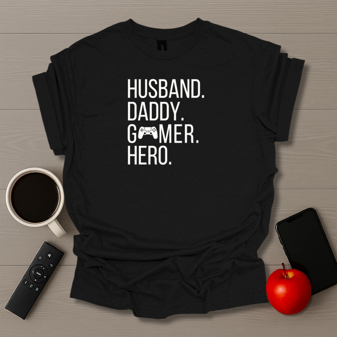 Husband Daddy Gamer Hero T-Shirt