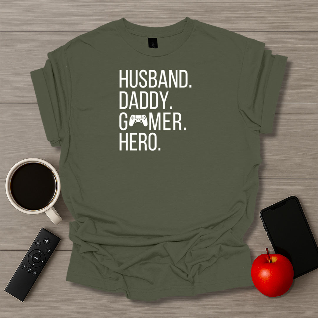 Husband Daddy Gamer Hero T-Shirt