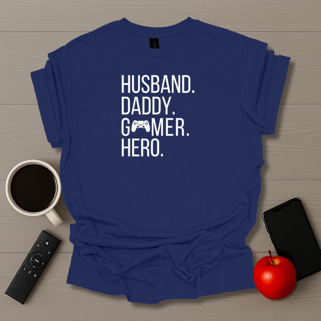 Husband Daddy Gamer Hero T-Shirt