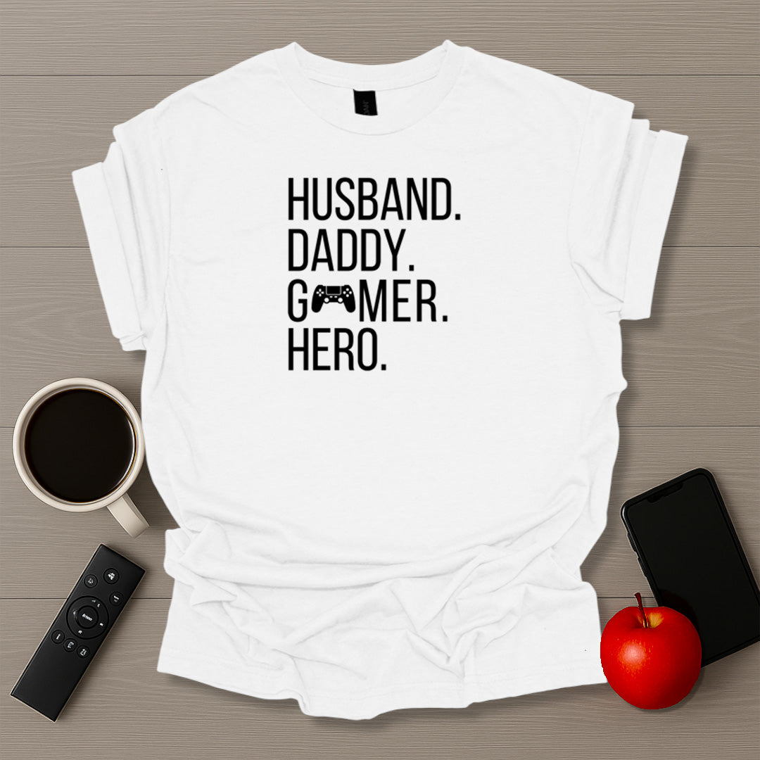 Husband Daddy Gamer Hero T-Shirt