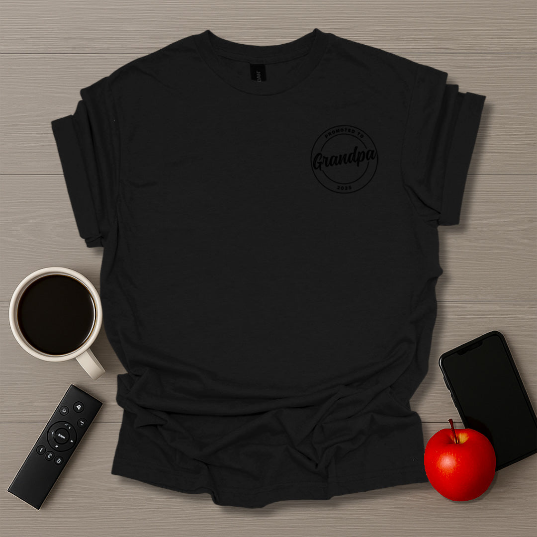Promoted to Grandpa Badge T-Shirt