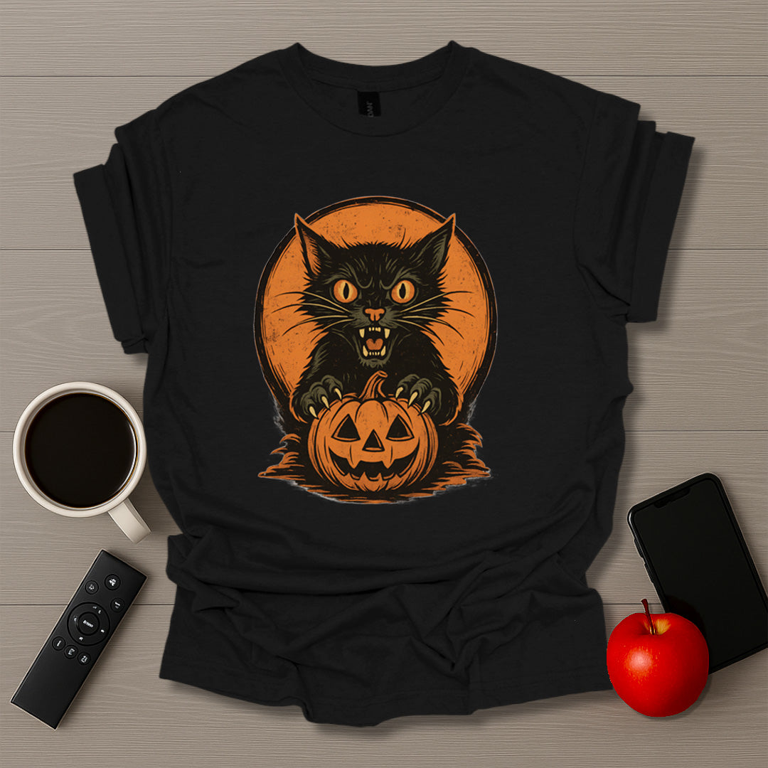 Vintage Halloween Cat T-Shirt