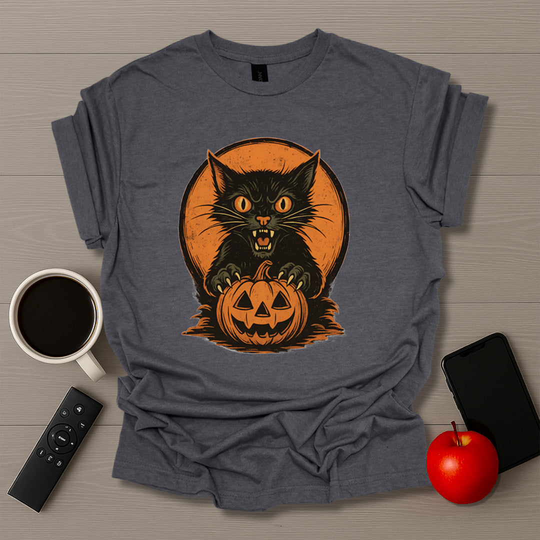 Vintage Halloween Cat T-Shirt