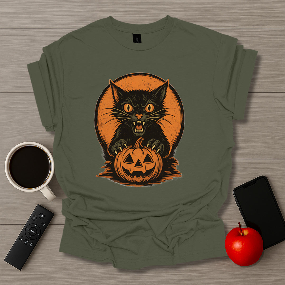 Vintage Halloween Cat T-Shirt