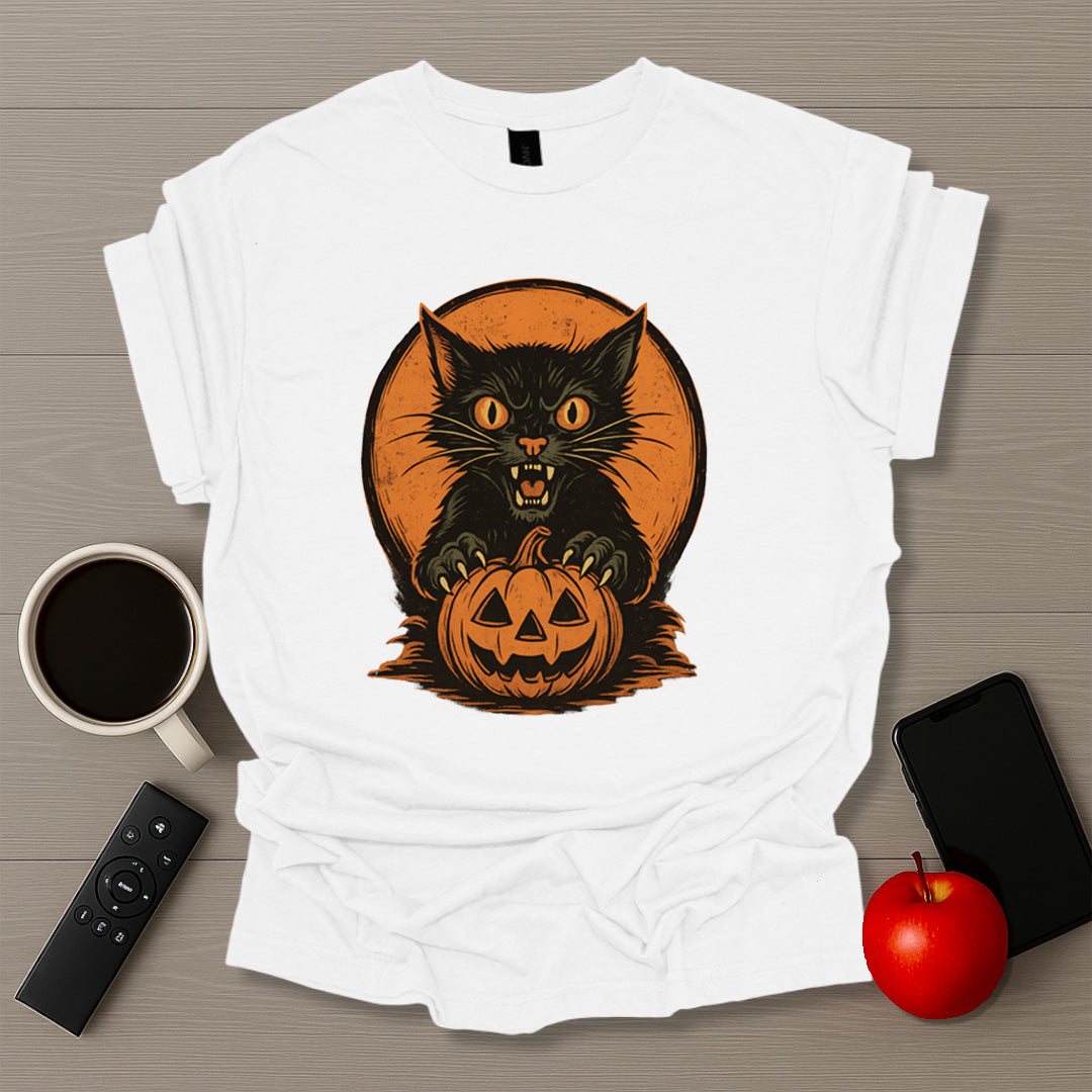 Vintage Halloween Cat T-Shirt