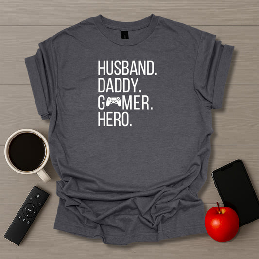 Husband Daddy Gamer Hero T-Shirt